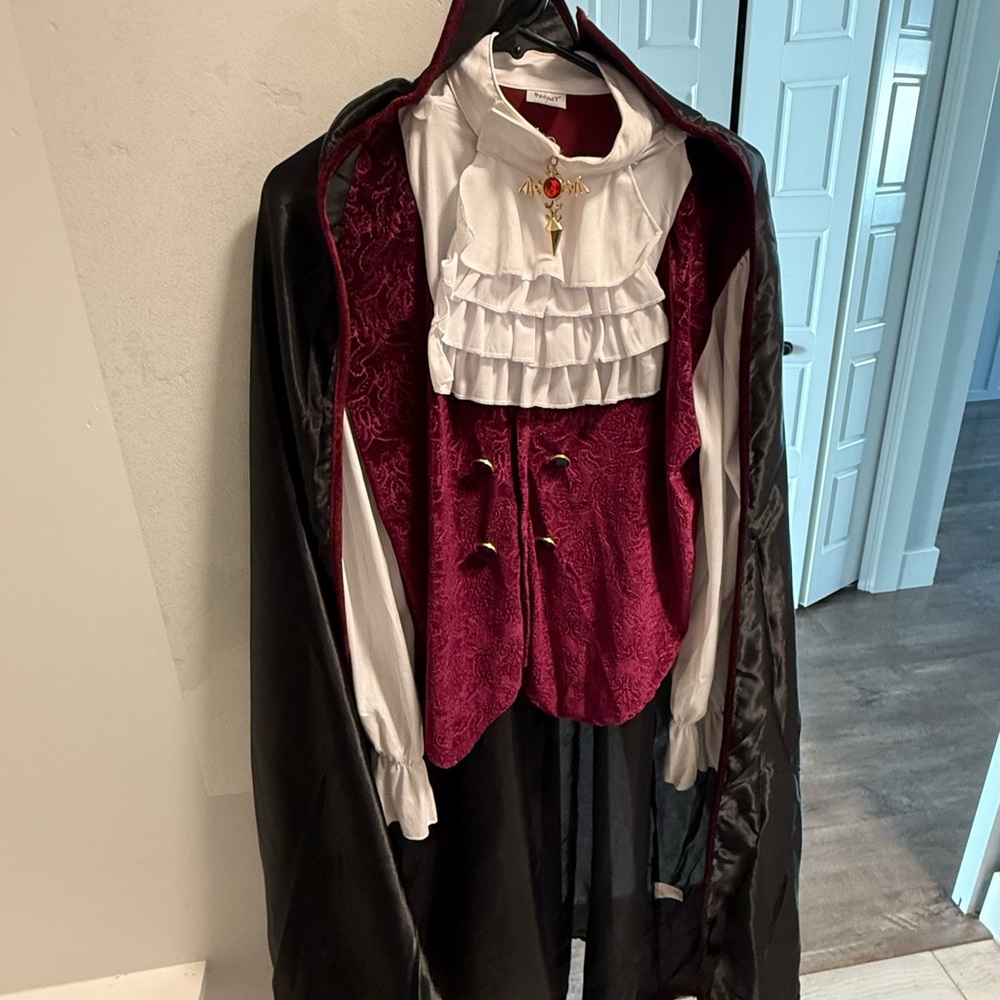 Dracula or vampire costume - Victorian style shirt with vest and cape
